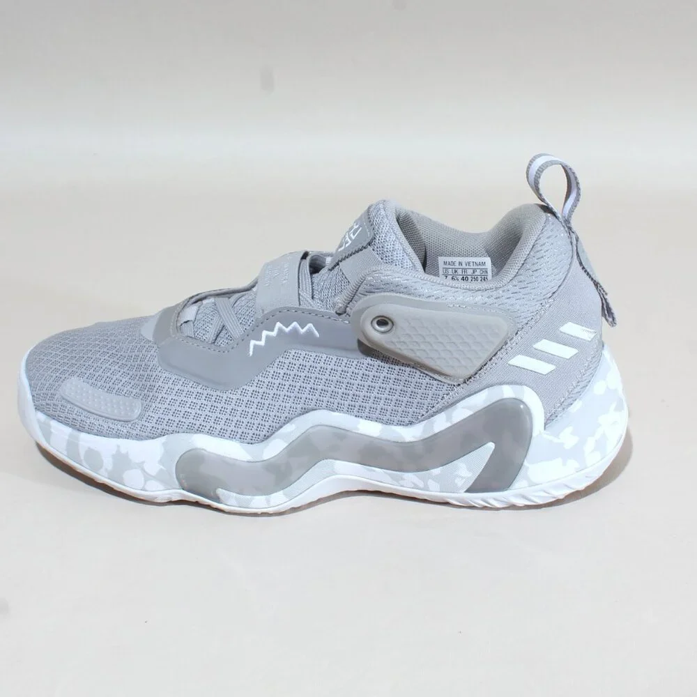 Mens adidas D.O.N. Issue #3 Size 7 Basketball Shoes Gray & White Sneakers